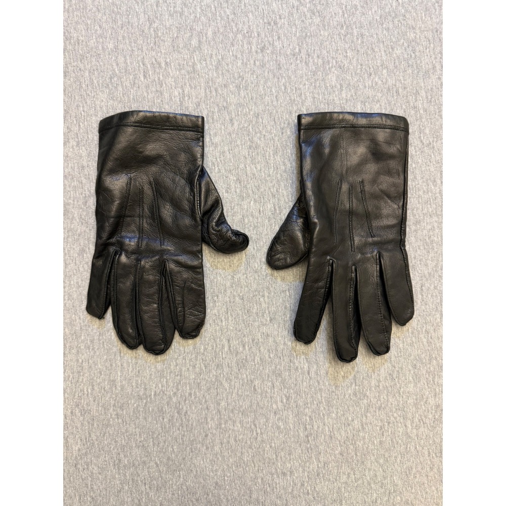 Fownes Mens Black Genuine Leather Gloves 100% Cashmere Lining Size Large WPL9522